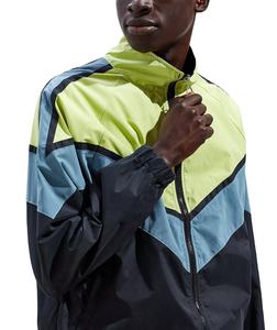 Chaqueta cortavientos de nailon de bloque de Color con cremallera de nuevo estilo de alta calidad personalizada chaqueta cortavientos con capucha informal de talla grande para hombre - Product Image 4