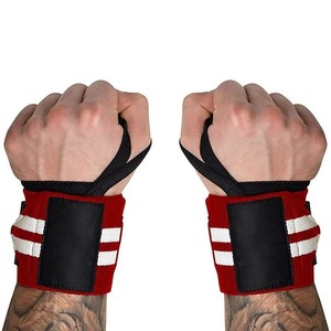 Bandes de maintien pour poignets antidérapantes, respirantes, élastiques, à double bande, avec boucles pour le pouce, style sportif, sangle de gym pour l'entraînement, la musculation et l'haltérophilie - Product Image 2