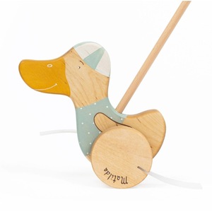 Juguete de Madera con Forma de Pato con Nombre Personalizado, Diseño de Dibujos Animados de Marie para Niños, 21x14x8CM, Multifuncional - Product Image 3