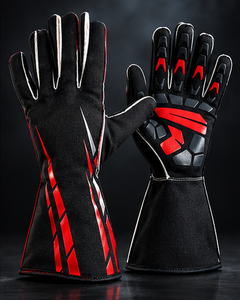 Gants de course unisexes noirs et rouges en PU, antidérapants, à doigts complets, pour l'extérieur, imperméables, avec fermeture auto-agrippante, légers - Product Image 4
