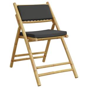 Juego de 4 Sillas Compactas de Bistró 100% Poliéster con Detalles de Bambú, Muebles de Patio - Product Image 3