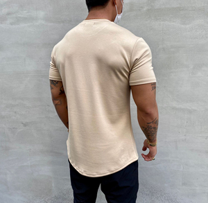 Camiseta de Entrenamiento de Algodón Jersey de Alta Elasticidad para Hombre, Lisa, Informal, de Corte Regular, Secado Rápido y Transpirable - Product Image 6