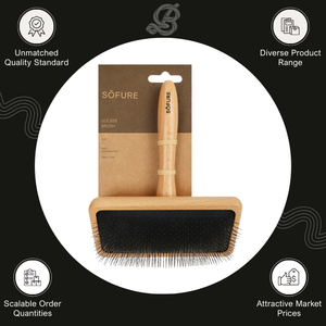 Exclusive Sale on Best Quality Made in Spain Dogs & Cats Use Effective Beech Wood Pet Grooming Tool Sofure Slicker Brush L - Product Image 2