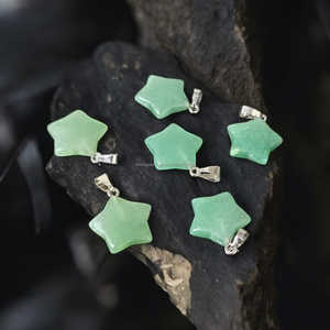 จี้หินธรรมชาติหลายรูปแบบเกรดสูงเครื่องรางฮวงจุ้ยหินแบบเรียบรูปดาวหินโมราอาเกตฮวงจุ้ย - Product Image 4