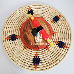 Rodillo de Madera con Patrón Geométrico Pintado a Mano, Ecológico, Chakla Belan - Product Image 5