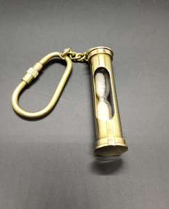 Personalized Brass Sand Timer <b>Keyring</b> Vintage Hourglass Keychain Custom <b>Engraved</b> Timepiece Gift Decorative Metal Key Holder - Product Image 6