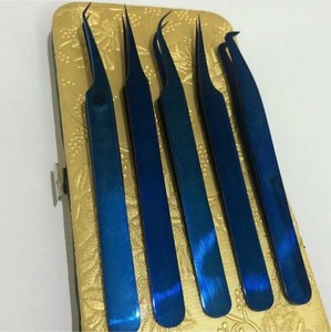 Professional Stainless Steel Fiber <b>Lash</b> & Eyebrow Tweezers High Quality Precision 10mm Smooth Tip Durable Model Dahui DH0000032 - Product Image 4