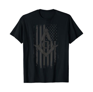 เสื้อยืดลาย All Seeing Eye Masonic สำหรับผู้ชาย ลายกราฟิกวิหารเมสัน ลายวงเวียนสี่เหลี่ยม ลายเสาหิน ลายพิมพ์โมเสก - Product Image 1
