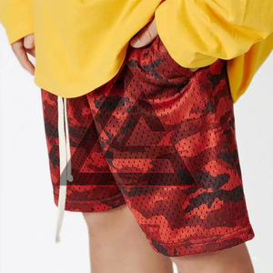Nouveau design, short de basketball en maille 100% respirant, style streetwear, personnalisable, double ligne, avec cordon de serrage, couleur unie, idéal pour l'été - Product Image 4