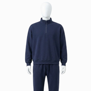 Custom Logo Front Men's Fleece Quarter Zip Pullover Sweatshirt Casual <b>Mock</b> <b>Neck</b> Long Sleeve Solid Color Winter Warm <b>Tops</b> - Product Image 5