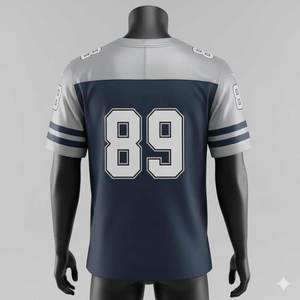 Camisetas de Fútbol Americano Personalizadas al por Mayor, de Malla Transpirable, para Entrenamiento, con Impresión por Sublimación y Tackle Twill - Product Image 2