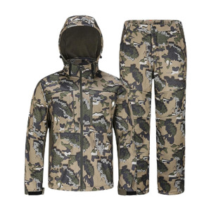 Ensemble de veste et pantalon de camouflage haut de gamme pour la chasse et la randonnée en plein air, durable, fabrication en gros - Product Image 2
