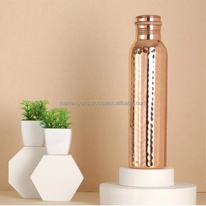 Botella de cobre macizo hecha a mano para uso en el hogar, la oficina y viajes, que favorece el almacenamiento de agua limpia y una rutina de vida saludable. - Product Image 3