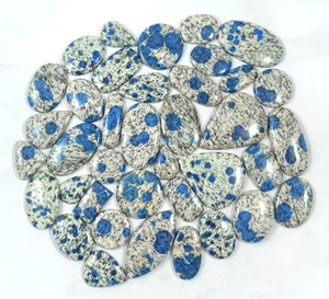 Jaspe K2 Natural Cabujón, Gema Suelta Pulida Ovalada y de Formas Mixtas para Joyería, Jaspe con Manchas Azules, Precio de Fábrica, Jaspe K2 - Product Image 2