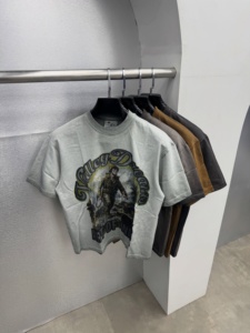 Camiseta al por mayor personalizada con lavado ácido Valley Dreams Art Of War, camiseta gráfica vintage de algodón de alto gramaje, camisetas oversize - Product Image 1