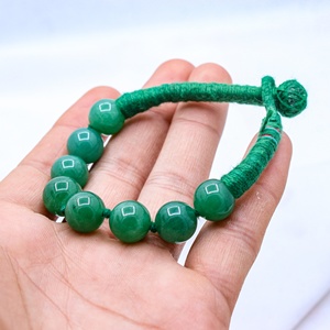 ขายส่งสร้อยข้อมือลูกปัดกลมเรียบสีเขียวธรรมชาติประดับด้วยด้ายสีเขียวเมมโมเรีย จิวเวลส์ - Product Image 6