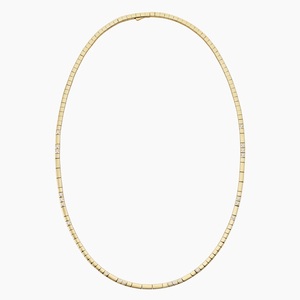 Collar de cadena con eslabones segmentados y diamantes engastados en bisel - Product Image 2