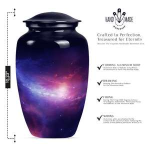 Urna Funeraria Personalizada Aurora Forest para Cenizas de Adultos, Urna Conmemorativa con Tapa Metálica y Bolsa de Terciopelo - Product Image 3