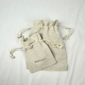 Pochette à bijoux en toile de jute faite à la main, petite taille, avec impression de logo personnalisé pour bagues et boucles d'oreilles - Product Image 3