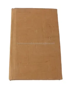 Toptan özel geri dönüşümlü el yapımı pamuk haki renk dokulu kağıt sert kapaklı ofis Notebook