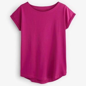 T-shirt de yoga pour femmes en coton extensible, personnalisable avec logo, prix usine, prêt à expédier - Product Image 4