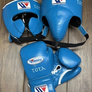 Guantes de Boxeo Profesionales de Cuero con Cordones, Dedos Completos, 16 oz, Correa de Muñeca Ajustable con Velcro, Artes Marciales - Product Image 1