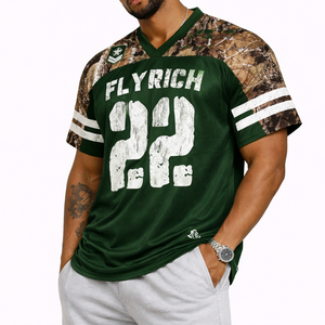 Camiseta de Fútbol Americano para Hombre al por Mayor, Camuflaje RealTree, Manga de Malla de Poliéster, Uniforme Deportivo, Ropa de Equipo Personalizada, Fabricante OEM a Granel - Product Image 3