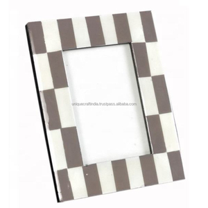 Cadre photo en bois fait main, blocs de couleurs pastel, art en résine, décoration moderne, présentoir de table, décoration contemporaine pour la maison, cadeau - Product Image 4