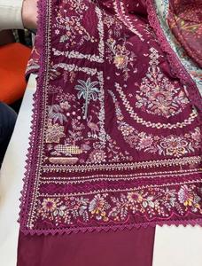 Embroidered Pure Lawn Cotton Indian Pakistani <b>Women</b> Wear Straight <b>Kurta</b> Salwar Kameez Muslim Dress Summer Collection - Product Image 6