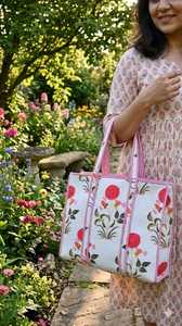 กระเป๋าโท้ทผ้าควิลท์คันธา 100% ผ้าฝ้าย พับได้ ลายเรขาคณิต ทำมือ สะพายไหล่ เป็นมิตรกับสิ่งแวดล้อม ใช้ซ้ำได้ สำหรับช้อปปิ้งหรือไปทะเล - Product Image 2