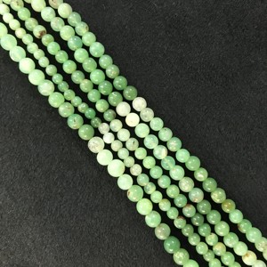 Cuentas Redondas Lisas de Crisoprasa 100% Naturales, Certificadas por IGI, Grado AA, de 4mm-6mm, Color Verde Piedra, Fire Vivaaz Gems Jaipur - Product Image 3