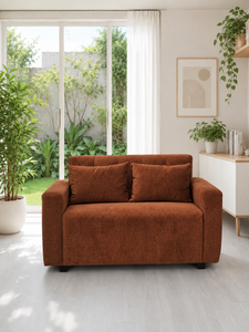 Sofá Moderno Emerald Tokyo Terracota con Respaldo Acolchado, Tela Ecológica Personalizada, para Apartamentos, Hoteles, Almacenes, Hospitales, Villas - Product Image 2