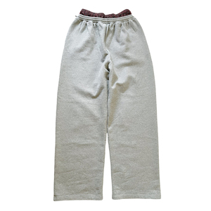 Pantalon de survêtement unisexe à carreaux et patchwork, design personnalisé à double taille avec cordon de serrage, ourlet non fini, rayures sur les côtés, style décontracté et tendance - Product Image 3
