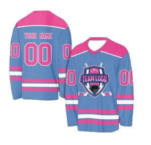 Maillot de hockey sur glace personnalisé en gros, en polyester, avec logo imprimé par sublimation, uniforme de hockey - Product Image 3