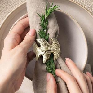 <b>Adjustable</b> Silver Leaf Napkin Ring For Dining <b>Table</b> Accessories Dishwasher Safe For Parties Event Supplies Custom Design - Product Image 2