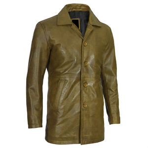 <b>Men</b> Winter Business <b>Long</b> Leather <b>Coat</b> New Fashion Motorcycle Slim Horn Button Canvas High Quality - Product Image 6