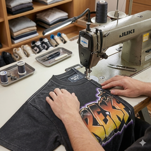 Relaxed Fit <b>Acid</b> Wash T Shirts Heavyweight Cotton 240 GSM Custom Screen Printing Logo Private Label <b>Drop</b> Shoulder T Shirts - Product Image 3