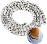 Chaîne Hip Hop Iced Out 3mm 4mm 5mm Or Argent CZ Chaîne Tennis Bijoux de Mode Unisexe pour Hommes Femmes