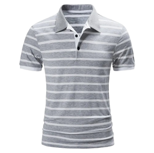 Men's Horizontal Striped Polo <b>T</b> <b>Shirt</b> Short Sleeve Classic <b>Collar</b> Casual Smart Fit Comfortable Everyday Wear <b>Shirt</b> - Product Image 1