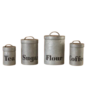 Juego de Recipientes Metálicos Galvanizados Personalizados de Calidad Superior, Recipientes Amarillos para Alimentos, Té, Azúcar y Café con Tapa de Madera - Product Image 1