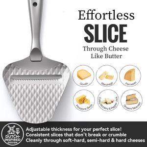 Affettatrice per Formaggio Multifunzionale Premium in Acciaio Inox - Taglio Senza Sforzo per Tutti i Tipi di Formaggio - Product Image 2