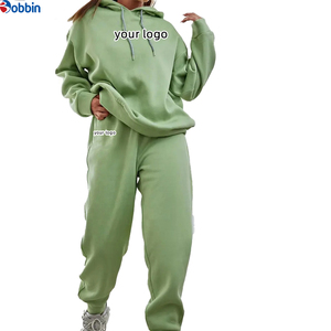 Conjunto Deportivo Personalizado para Mujer, Sudadera con Capucha Verde Sólido, Pantalones Largos Holgados con Bolsillos Laterales, Ropa de Otoño - Product Image 4