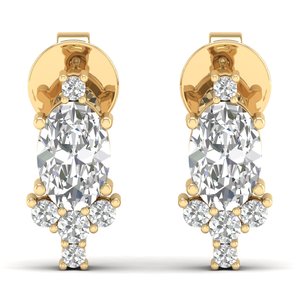 REYES Factory Outlet Price Oval Cut 0.91 Carat Lab Grown Diamond <b>Stud</b> <b>Earrings</b> For Women Sparkle 925 <b>Sterling</b> <b>Silver</b> Jewelry - Product Image 2