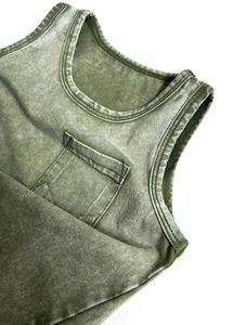 Débardeur Homme Oversize Sans Manches en Coton Doux de Haute Qualité 100% Coton Lavé à l'Acide, Gilet Personnalisé avec Logo Frontal, Style Hip Hop Urbain - Product Image 6