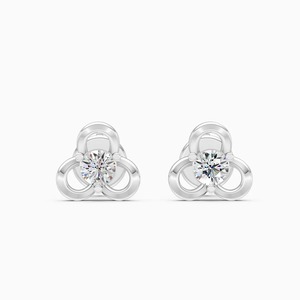 Boucles d'oreilles clous Trillium Bloom en diamant de laboratoire de 0,17 ct en or jaune, blanc et rose 9 carats - Product Image 2