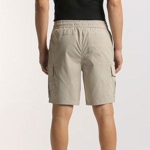 Shorts cargo kaki pour homme, couleur unie, avec cordon de serrage à la taille et poches, style décontracté - Product Image 3