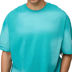 T-shirt pour homme en coton 100% effet délavé, coupe ample, imprimé, nouvelle collection, design personnalisé, durable. - Product Image 3