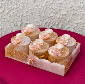 Luxury Handmade Resin <b>Jar</b> Set with Matching Tray 4 Piece Dry Fruit Snack <b>Spice</b> Storage Containers for Home Kitchen Decor - Product Image 6