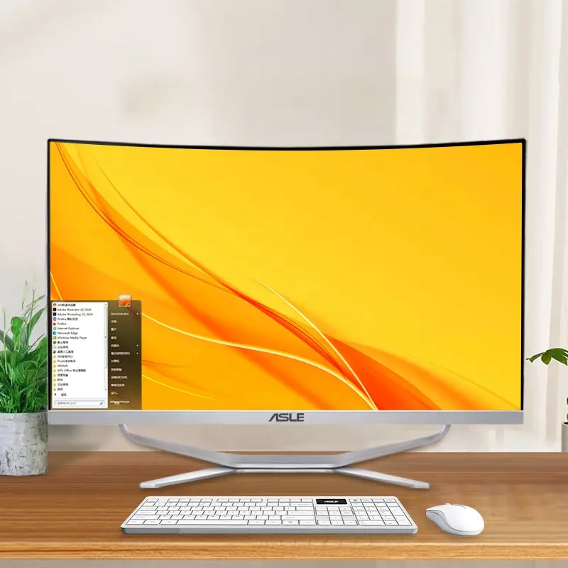 Yeni 24 inç kavisli ekran all-in-one bilgisayar çekirdek I5-6400 işlemci all-in-one bilgisayar özel all-in-one bilgisayar destekler