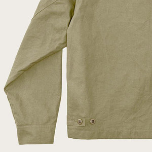Veste chemise en toile olive pour homme avec fermeture éclair et poches poitrine, style workwear, coupe classique, pour l'automne - Product Image 3